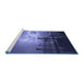 Sideview of Machine Washable Transitional Light Slate Blue Rug, wshpat524blu