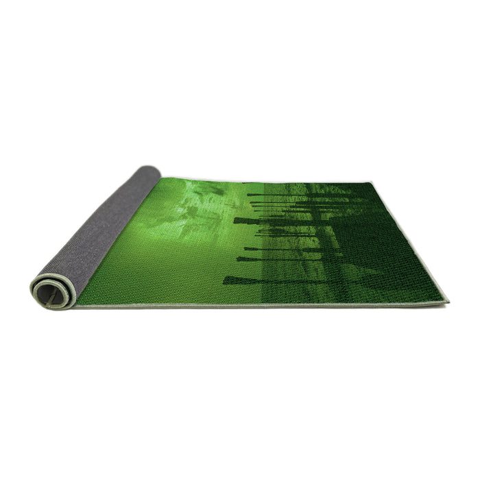 Thickness of Patterned Deep Emerald Green Rug, pat524grn