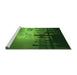 Sideview of Machine Washable Transitional Deep Emerald Green Rug, wshpat524grn