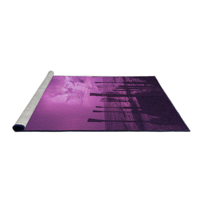 Sideview of Machine Washable Transitional Purple Rug, wshpat524pur