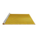 Sideview of Machine Washable Transitional Bright Gold Yellow Rug, wshpat525yw