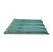 Sideview of Machine Washable Transitional Deep-Sea Green Rug, wshpat527lblu