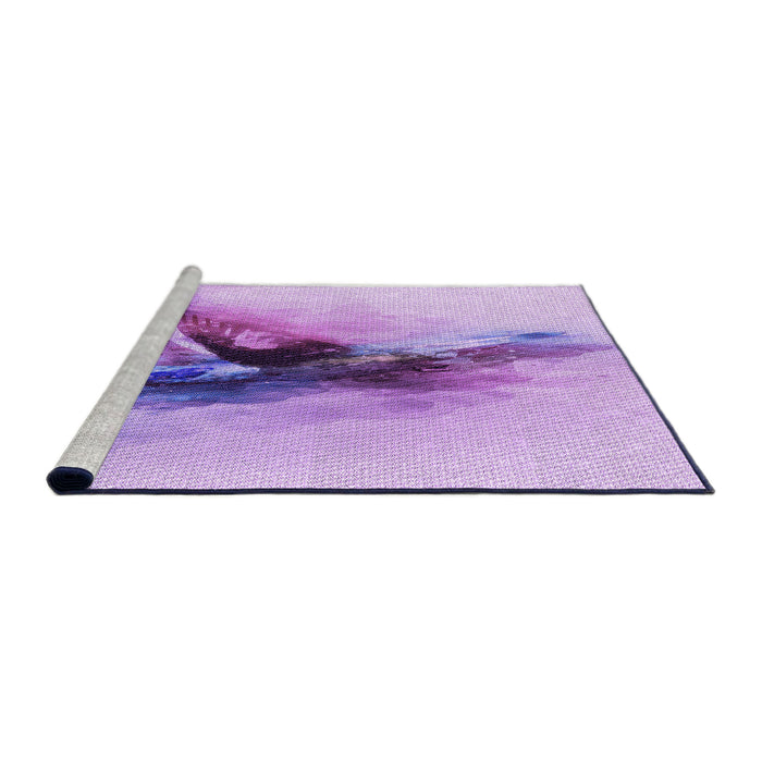 Sideview of Machine Washable Transitional Purple Rug, wshpat528pur