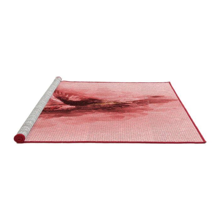 Sideview of Machine Washable Transitional Red Rug, wshpat528rd