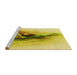 Sideview of Machine Washable Transitional Bold Yellow Rug, wshpat528yw