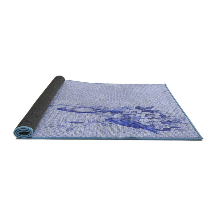 Thickness of Patterned Lavender Blue Rug, pat529blu