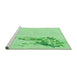 Sideview of Machine Washable Transitional Green Rug, wshpat529grn