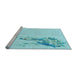 Sideview of Machine Washable Transitional Diamond Blue Rug, wshpat529lblu