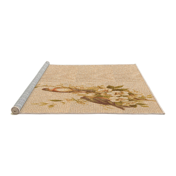 Sideview of Machine Washable Transitional Golden Blonde Gold Rug, wshpat529org