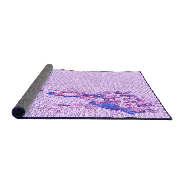 Thickness of Patterned Purple Rug, pat529pur