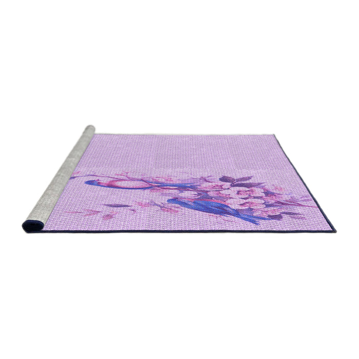 Sideview of Machine Washable Transitional Purple Rug, wshpat529pur