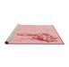 Sideview of Machine Washable Transitional Pastel Red Pink Rug, wshpat529rd