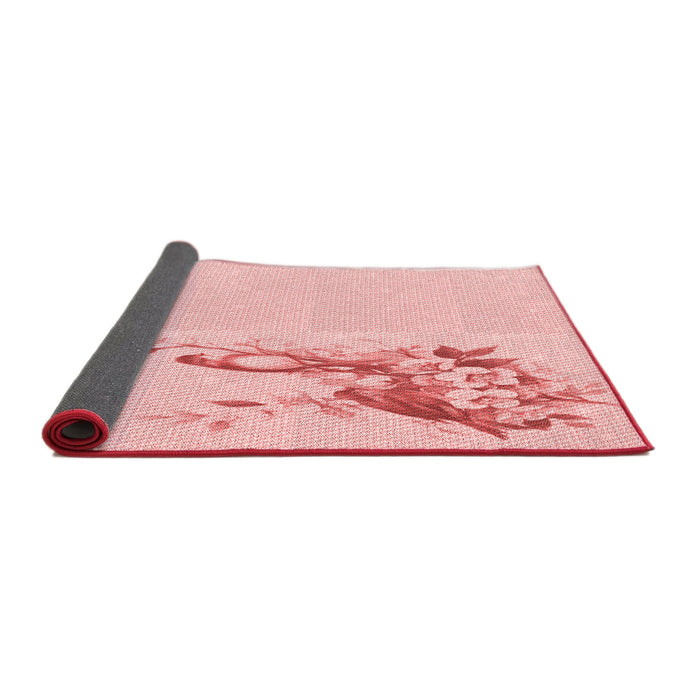 Thickness of Patterned Pastel Red Pink Rug, pat529rd