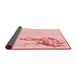 Thickness of Patterned Pastel Red Pink Rug, pat529rd