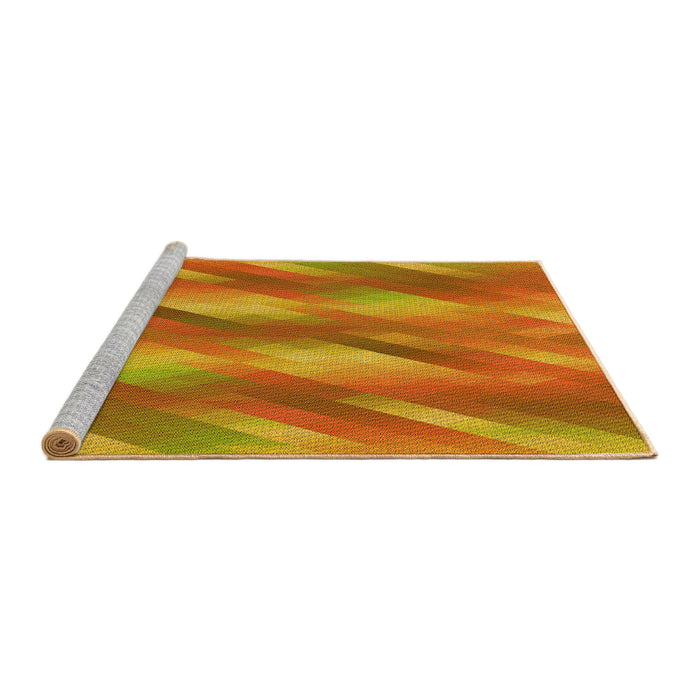 Sideview of Machine Washable Transitional Orange Red Orange Rug, wshpat53yw