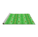 Sideview of Machine Washable Transitional Neon Green Rug, wshpat530grn