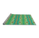 Sideview of Machine Washable Transitional Lime Mint Green Rug, wshpat530lblu