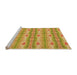 Sideview of Machine Washable Transitional Golden Brown Yellow Rug, wshpat530org