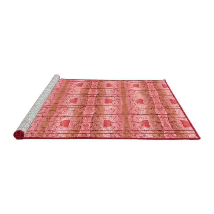 Sideview of Machine Washable Transitional Fire Red Rug, wshpat530rd