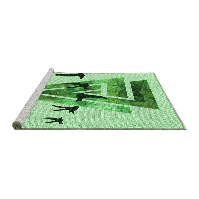 Sideview of Machine Washable Transitional Mint Green Rug, wshpat531grn