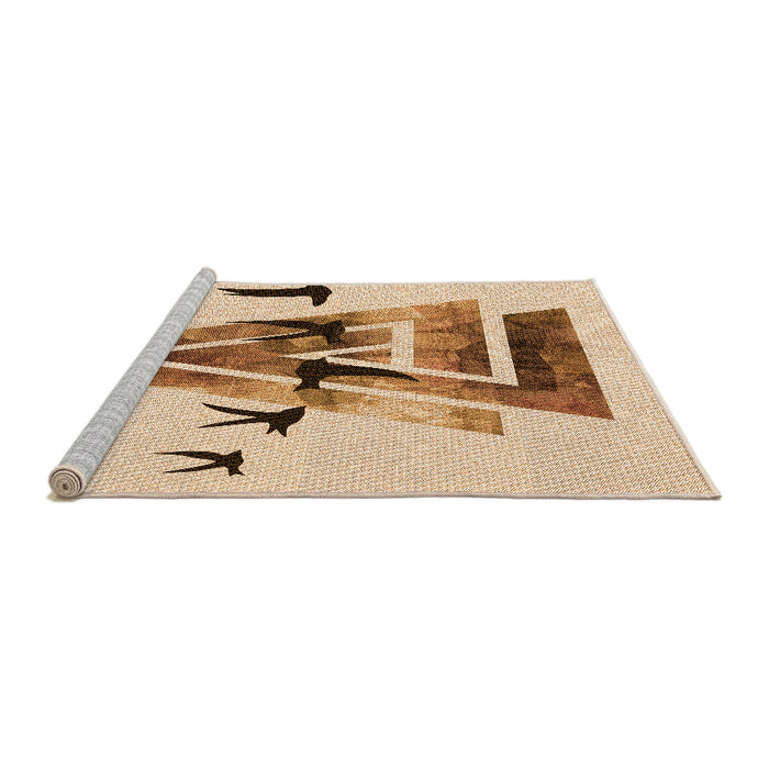 Sideview of Machine Washable Transitional Navajo White Gold Rug, wshpat531org