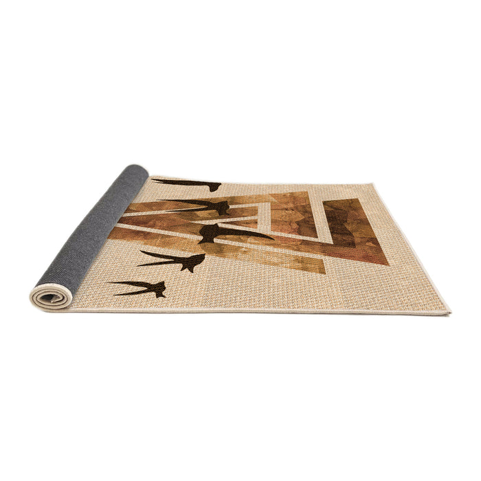 Thickness of Patterned Navajo White Gold Rug, pat531org