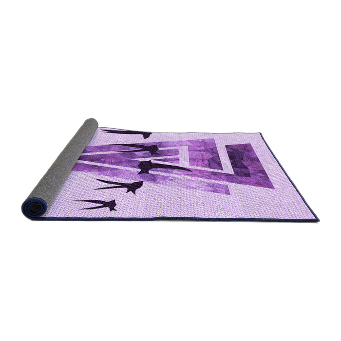 Thickness of Patterned Medium Orchid Purple Rug, pat531pur