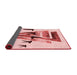 Thickness of Patterned Red Rug, pat531rd