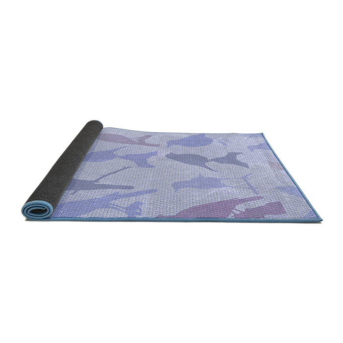 Thickness of Patterned Lavender Blue Rug, pat532blu