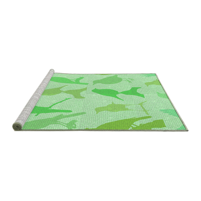 Sideview of Machine Washable Transitional Pastel Green Rug, wshpat532grn