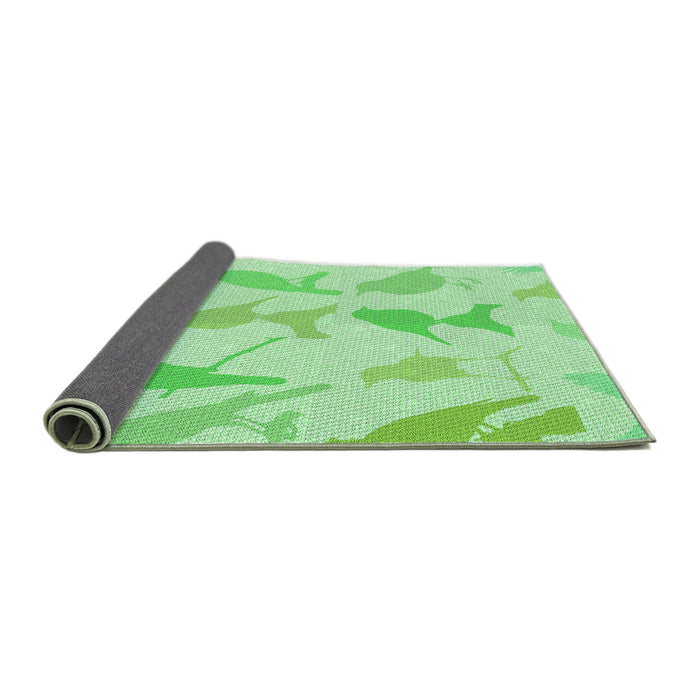 Thickness of Patterned Pastel Green Rug, pat532grn
