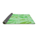 Thickness of Patterned Pastel Green Rug, pat532grn