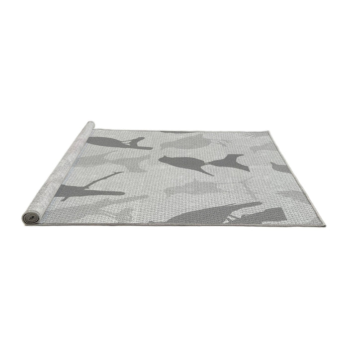 Sideview of Machine Washable Transitional Platinum Gray Rug, wshpat532gry