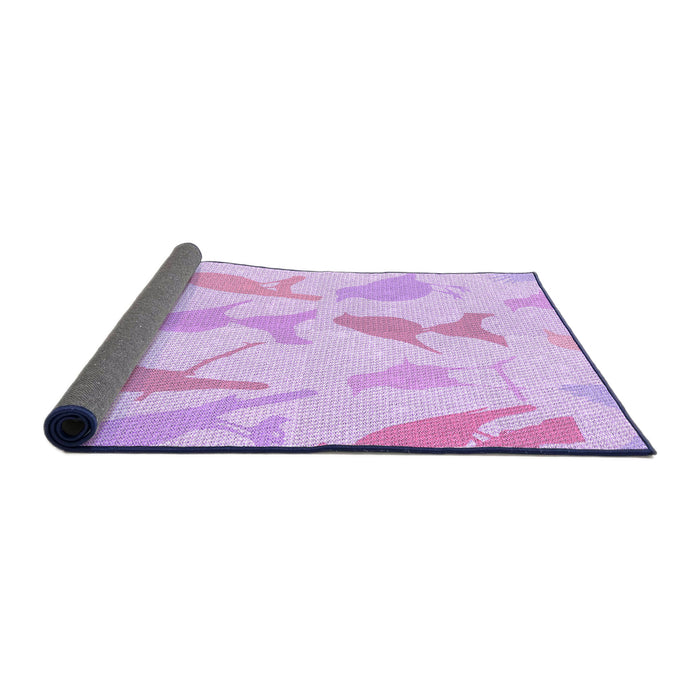 Thickness of Patterned Violet Purple Rug, pat532pur