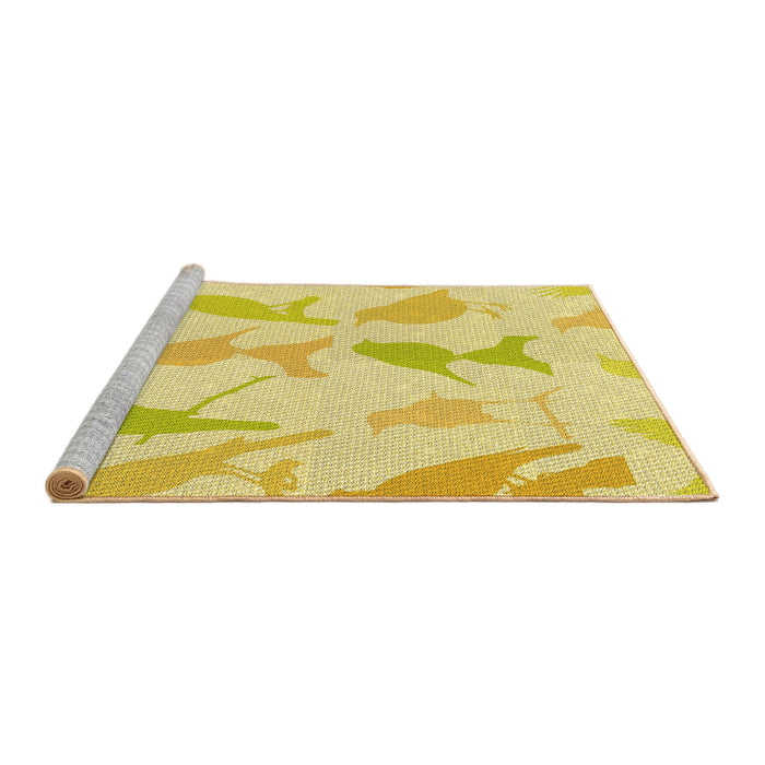 Sideview of Machine Washable Transitional Golden Brown Yellow Rug, wshpat532yw