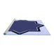 Sideview of Machine Washable Transitional Blue Rug, wshpat533blu