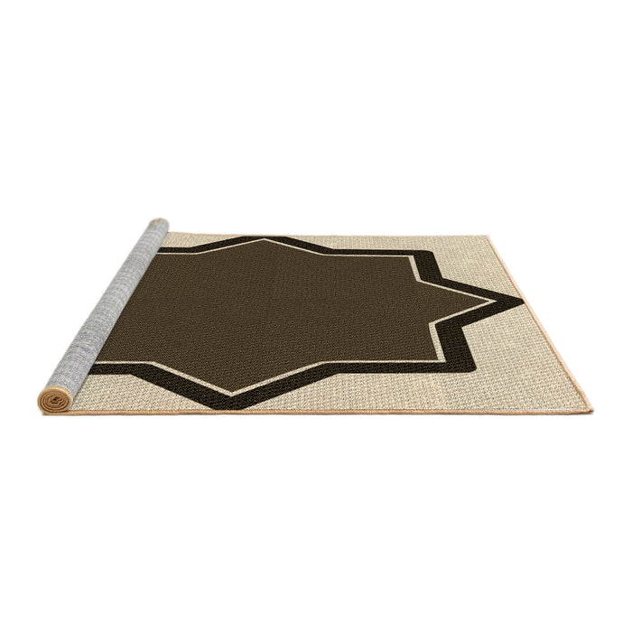 Sideview of Machine Washable Transitional Bakers Brown Rug, wshpat533brn