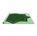 Sideview of Machine Washable Transitional Deep Emerald Green Rug, wshpat533grn