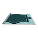 Sideview of Machine Washable Transitional Medium Teal Green Rug, wshpat533lblu