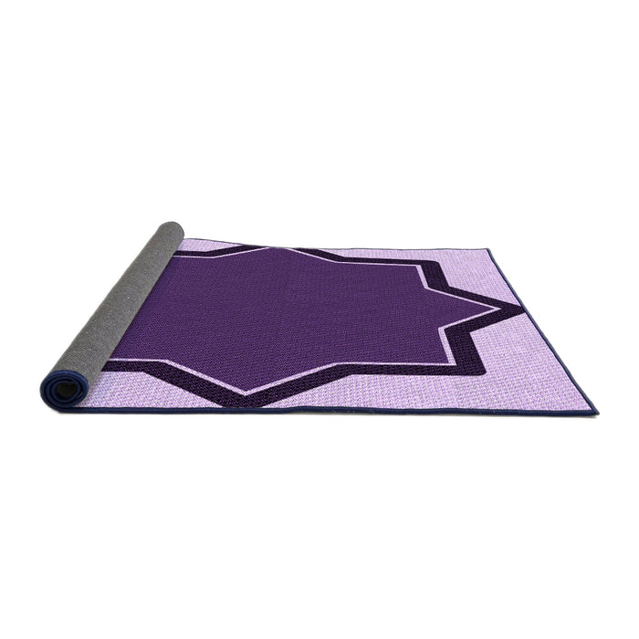 Thickness of Patterned Purple Rug, pat533pur