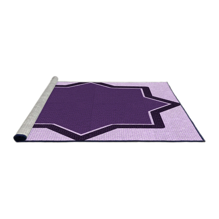 Sideview of Machine Washable Transitional Purple Rug, wshpat533pur