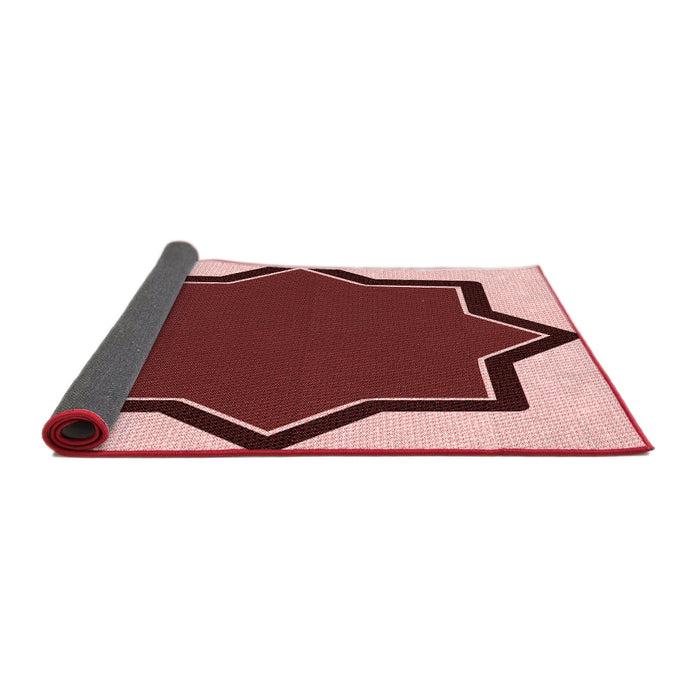 Thickness of Patterned Pastel Pink Rug, pat533rd