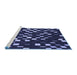 Sideview of Machine Washable Transitional Periwinkle Purple Rug, wshpat534blu