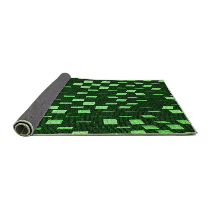 Thickness of Patterned Dark Forest Green Rug, pat534grn