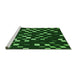 Sideview of Machine Washable Transitional Dark Forest Green Rug, wshpat534grn