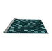 Sideview of Machine Washable Transitional Deep Teal Green Rug, wshpat534lblu