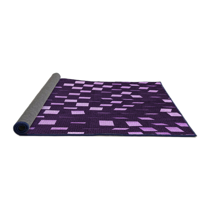 Thickness of Patterned Deep Purple Rug, pat534pur