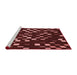 Sideview of Machine Washable Transitional Red Rug, wshpat534rd
