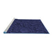 Sideview of Machine Washable Transitional Night Blue Rug, wshpat535blu