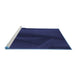 Sideview of Machine Washable Transitional Night Blue Rug, wshpat536blu